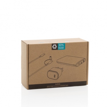 Logo trade reklaamtooted foto: Surge RCS taaskasutatud PET 20W tüüpi C 3 tk laadimiskomplekt