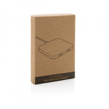 Logotrade firmakingitused pilt: Bambusest 10 W juhtmevaba laadija USB-ga