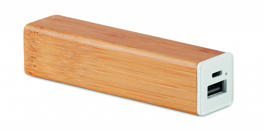 Logotrade meened pilt: Bambusest akupank 2200 mAh POWERBAM