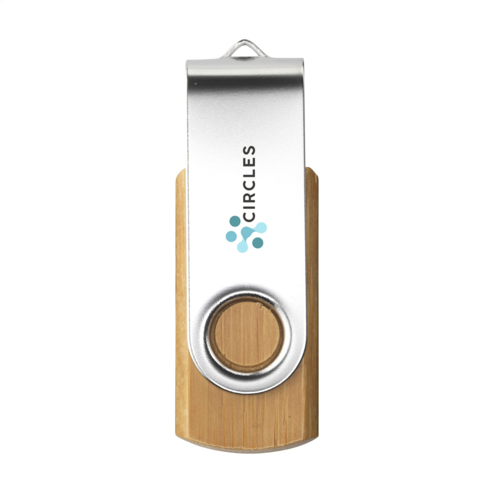 Logo trade meene pilt: USB Twist Bamboo laost 32 GB