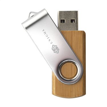 Logotrade reklaamtoote foto: USB Twist Bamboo laost 32 GB