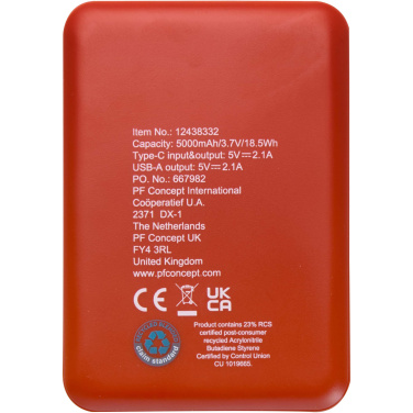 Logotrade reklaamtooted pilt: Asama 5000 mAh Type-C taaskasutatud plastist akupank