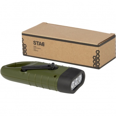 Logotrade mainostuotet kuva: Helios kierrätetystä muovista valmistettu aurinkodynamotaskulamppu karbiinihaalla