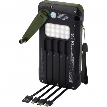 Logotrade liikelahja tuotekuva: Soldy 10 000 mAh:n RCS-kierrätetystä muovista valmistettu aurinkodynamovaravirtalähde