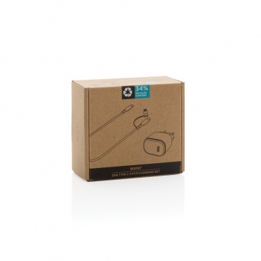 Logo trade liikelahjat tuotekuva: Boost RCS kierrätetty PET 20W USB-C 2 kpl lataussetti