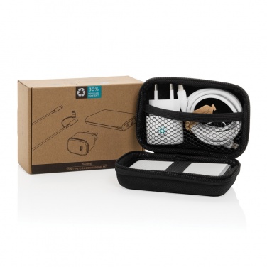 Logotrade mainostuotet kuva: Surge RCS kierrätetty PET 20W tyyppi C lataussetti 3 kpl