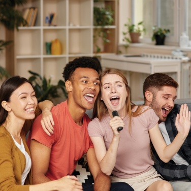 Logotrade liikelahja tuotekuva: Singvibe RCS karaokesarja tuplamikrofonilla kierrätysmuovia