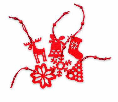 Logotrade liikelahja tuotekuva: Set of 6 felt tree hangers
