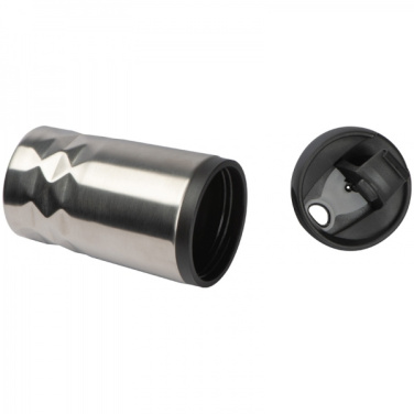 Logo trade mainoslahja kuva: Ruostumattomasta teräksestä valmistettu kannellinen muki ROMA 250 ml