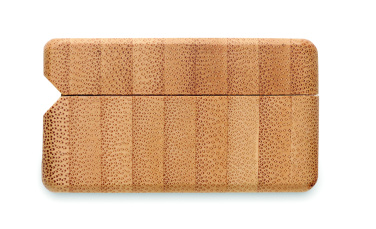 Logotrade liikelahja tuotekuva: TWS-kuulokkeet bambukotelossa