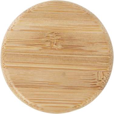 Logotrade mainoslahja ja liikelahja kuva: Lume 500 ml:n himmeä natronkalkkilasipullo, jossa on bambukansi