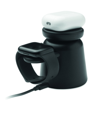 Logo trade mainostuote kuva: 3 in 1 langaton laturi 15W