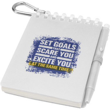 Logotrade liikelahjat kuva: Lig Mini kierrätetystä muovista valmistettu pehmeäkantinen muistikirja ja kuulakärkikynäsetti (musta muste)