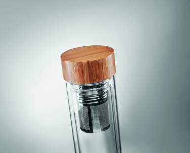 Logotrade reklaminiai produktai nuotrauka: Dvisienis stiklinis butelis 400ml München