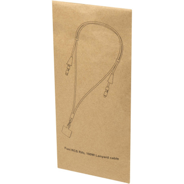 Logotrade firminės dovanos nuotrauka: „Funi“ perdirbto plastiko išmaniojo telefono dirželis su integruotu duomenų sinchronizavimu ir 100 W greito įkrovimo 5 viename laidu