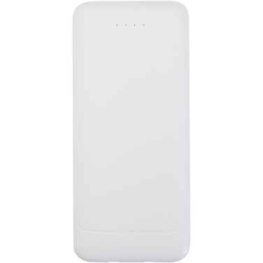 Logotrade reklaminiai produktai nuotrauka: „Adhil“ 10 000 mAh 10 W perdirbto plastiko išorinė baterija su 2 integruotais laidais