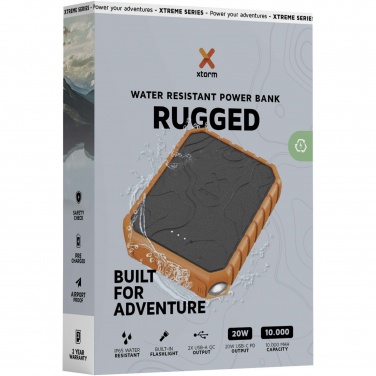 Логотрейд бизнес-подарки картинка: Xtorm XR201 Xtreme водонепроницаемое прочное портативное зарядное устройство QC3.0, 10 000 мАч, 20 Вт, с фонариком