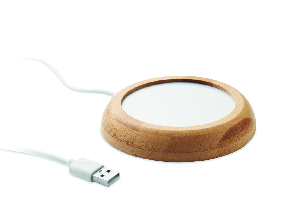 Логотрейд pекламные подарки картинка: Bamboo mug warmer with USB