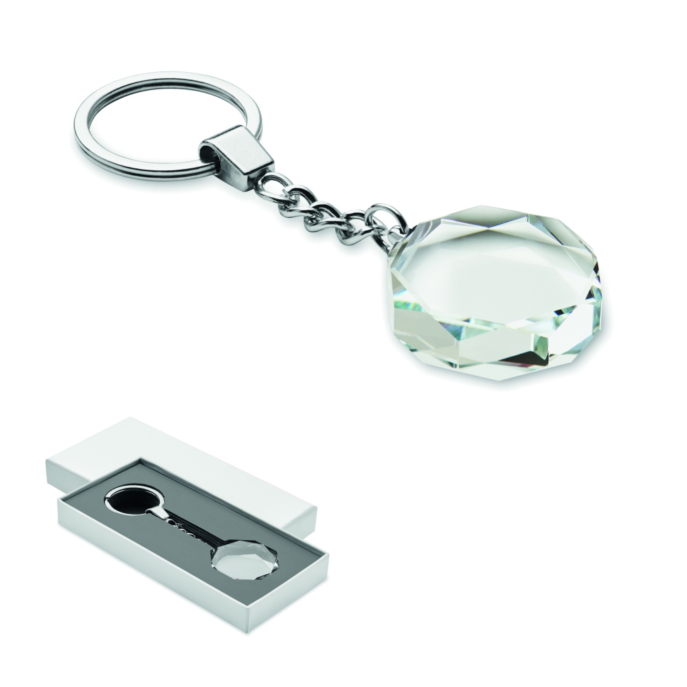 Логотрейд pекламные cувениры картинка: Glass round award key ring