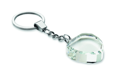 Логотрейд pекламные подарки картинка: Glass heart award key ring