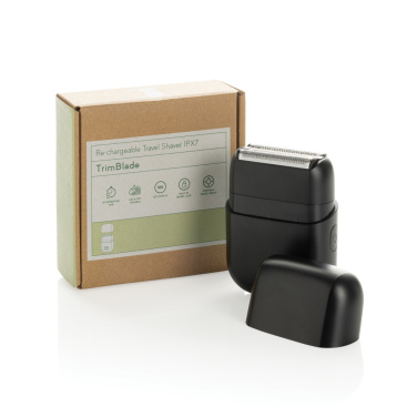 Лого трейд pекламные подарки фото: Аккумуляторная дорожная бритва TrimBlade, степень защиты IPX7.