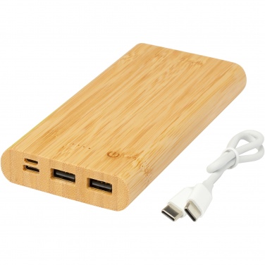 Logotrade profilreklam bild: Tulda 10,000 mAh powerbank i bambu