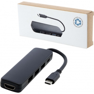 Logotrade reklamprodukter bild: Loop RCS multimedieadapter USB 2.0–3.0 av återvunnen plast med HDMI-port