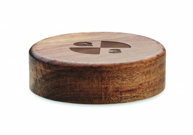 Logotrade presentreklam bild: Trådlös laddare i akacia 15W