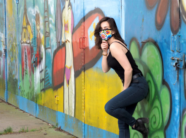 Logotrade profilprodukter bild: MARS PRO bomullsmask (storlek M) med ficka och HEPA-filter 1380165