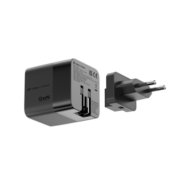Logotrade reklamprodukter bild: Urban Vitamin Mendocino 65W GaN-laddare med utdragbar kabel